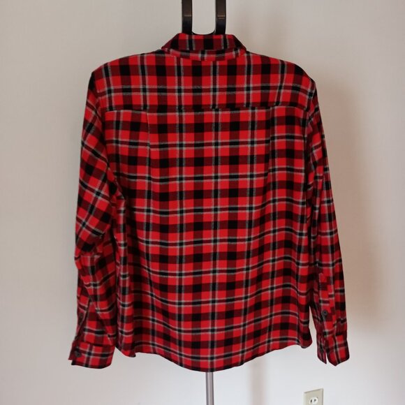 Tilley Plaid Flannel Long Sleeve Button-down Shirt Red Black Gray Men’s Size XL - Picture 7 of 13